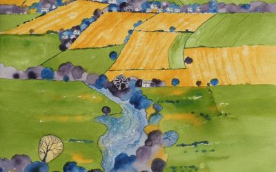 Rape Fields Over River Wye At Kings Caple